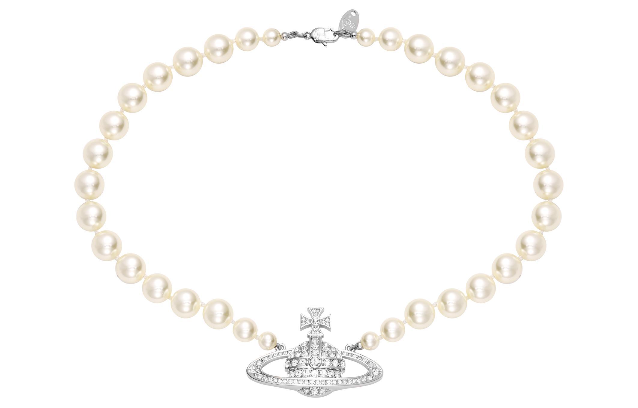 Vivienne Westwood ONE ROW PEARL BAS RELIEF CHOKER