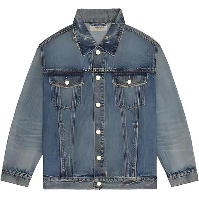 Fear of God Essentials FW20 Light Denim Trucker Jacket Dark blue