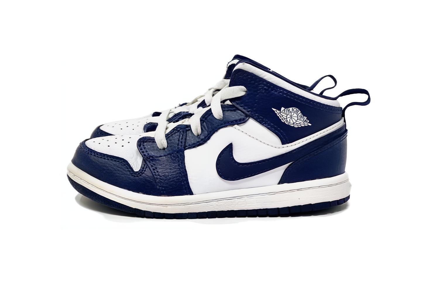 Jordan Air Jordan 1 Mid "White Metallic Gold Obsidian" TD