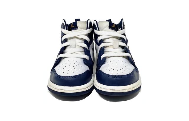 Jordan Air Jordan 1 Mid "White Metallic Gold Obsidian" TD