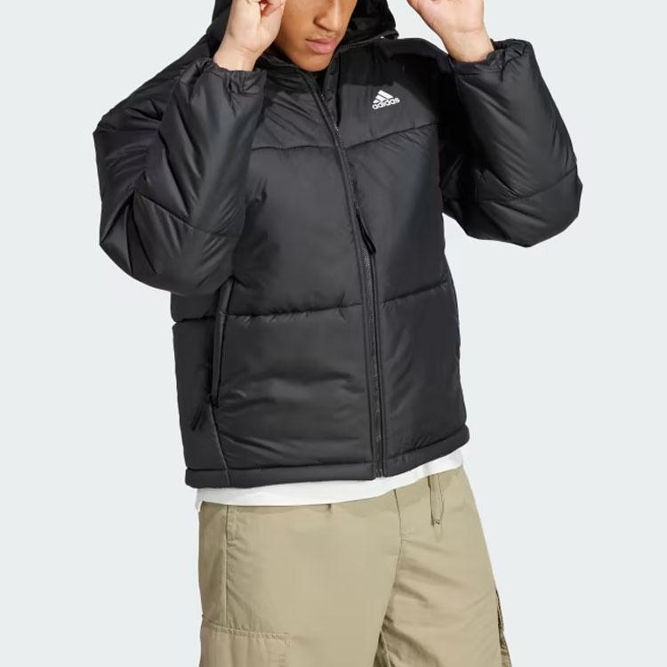 adidas Bsc 3-Stripes Puffy Hooded Jacket Logo