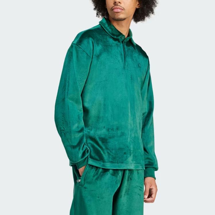 adidas originals Premium Essentials+ Velvet Long Sleeve Polo Shirt Polo