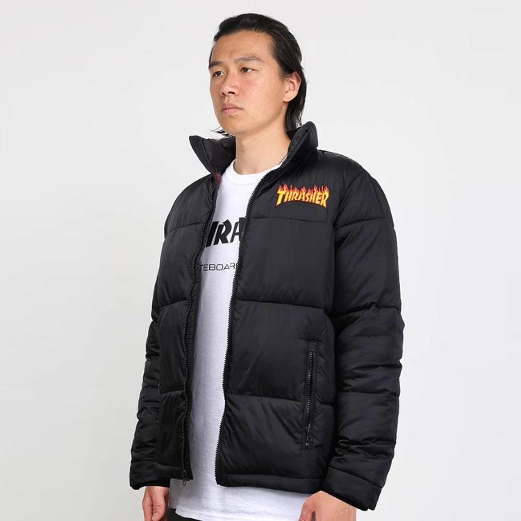 Thrasher Puffer Jacket Logo