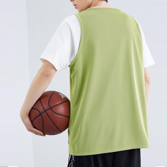 安踏 篮球系列 运动字母印花圆领背心 男女同款 柠檬色