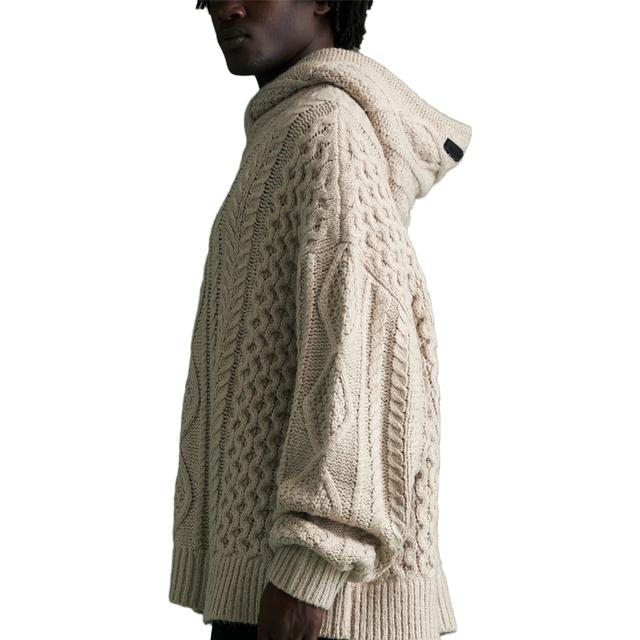 Fear of God Essentials FW23 Cable Knit Hoodie Silver Cloud